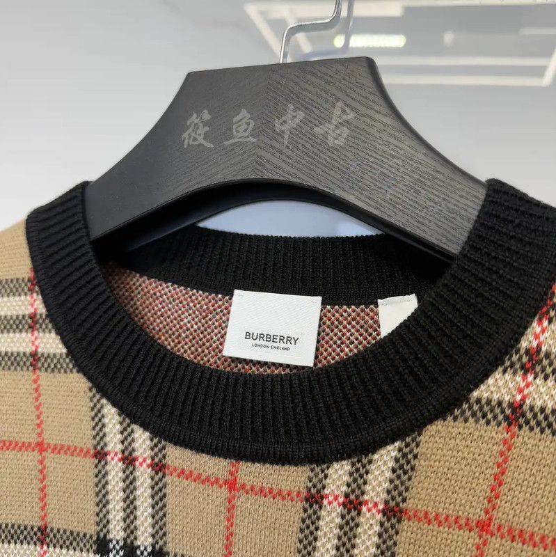 Burberry Burberry Men's Beige Wool Checked Knit Sweater Size US M / EU 48-50 / 2 - 6 Thumbnail