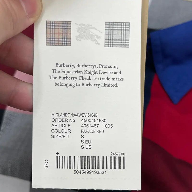 Burberry Burberry Red Cotton Check Long Sleeve Shirt Size US S / EU 44-46 / 1 - 7 Thumbnail