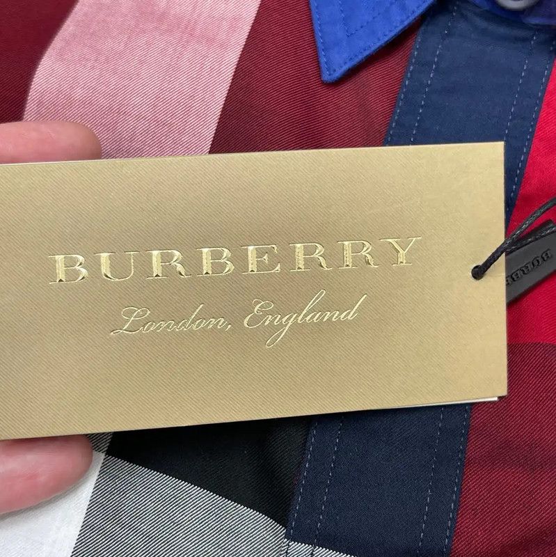 Burberry Burberry Red Cotton Check Long Sleeve Shirt Size US S / EU 44-46 / 1 - 6 Thumbnail