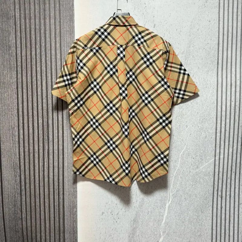 Burberry Burberry Khaki Logo Check Short Sleeve Shirt Size US L / EU 52-54 / 3 - 2 Thumbnail