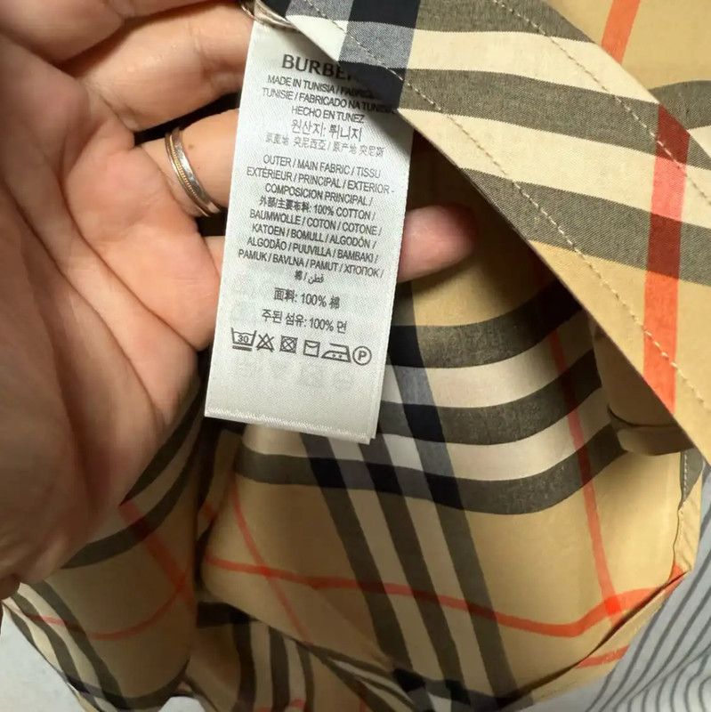 Burberry Burberry Khaki Logo Check Short Sleeve Shirt Size US L / EU 52-54 / 3 - 6 Thumbnail