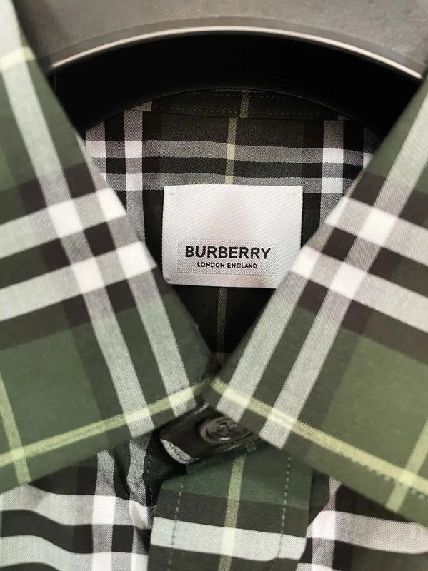 Burberry Burberry Green Cotton Long Sleeve Shirt Size US XL / EU 56 / 4 - 4 Thumbnail