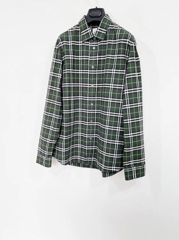 Burberry Burberry Green Cotton Long Sleeve Shirt Size US XL / EU 56 / 4 - 3 Thumbnail