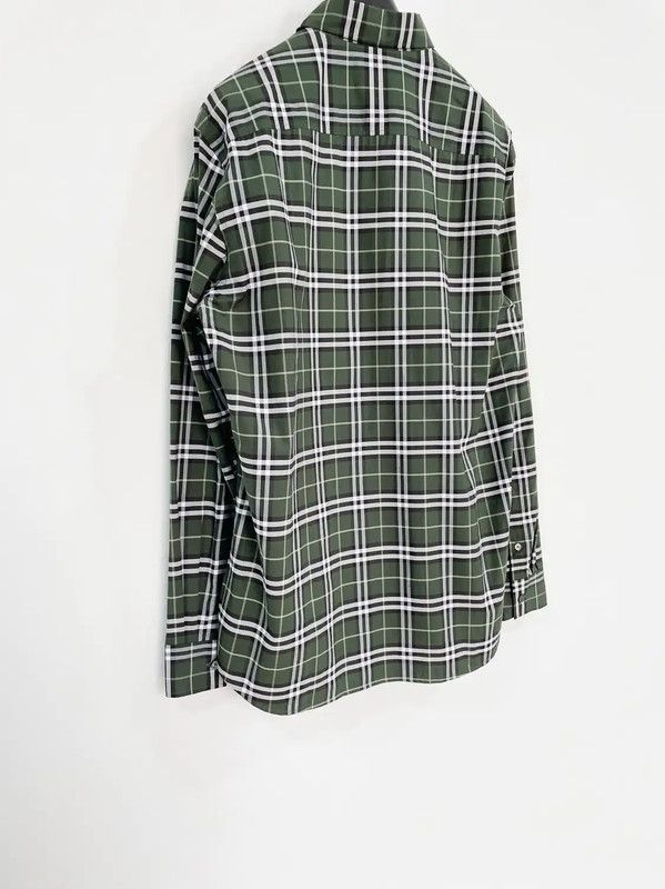 Burberry Burberry Green Cotton Long Sleeve Shirt Size US XL / EU 56 / 4 - 2 Thumbnail