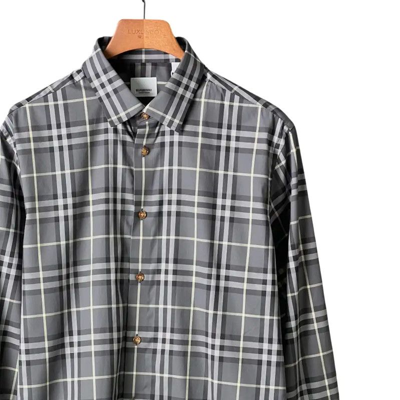 Burberry Burberry Gray Check Long Sleeve Shirt Size US XL / EU 56 / 4 - 3 Thumbnail