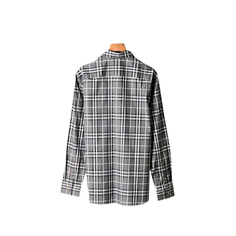 Burberry Burberry Gray Check Long Sleeve Shirt Size US XL / EU 56 / 4 - 2 Thumbnail
