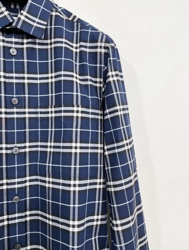 Burberry Burberry Blue Plaid Long Sleeve Shirt for Men Size US XL / EU 56 / 4 - 3 Thumbnail