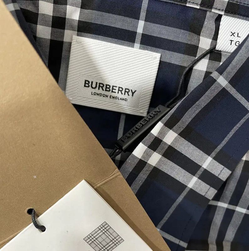 Burberry Burberry Blue Plaid Long Sleeve Shirt for Men Size US XL / EU 56 / 4 - 4 Thumbnail
