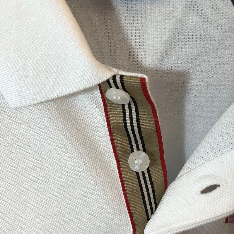 Burberry Burberry White Summer Logo Men's Polo Size US M / EU 48-50 / 2 - 8 Thumbnail