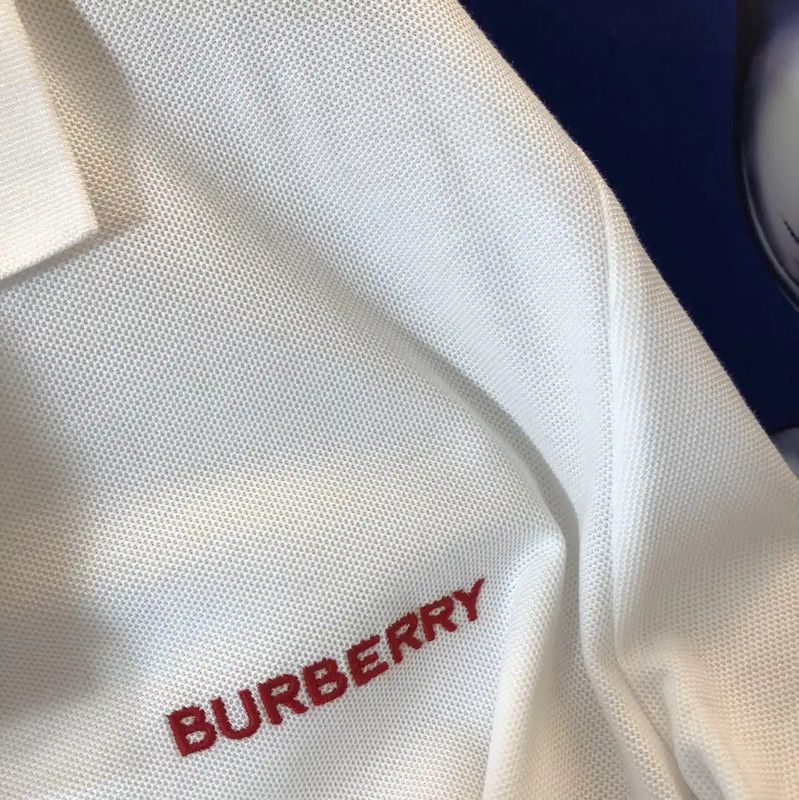 Burberry Burberry White Summer Logo Men's Polo Size US M / EU 48-50 / 2 - 9 Thumbnail