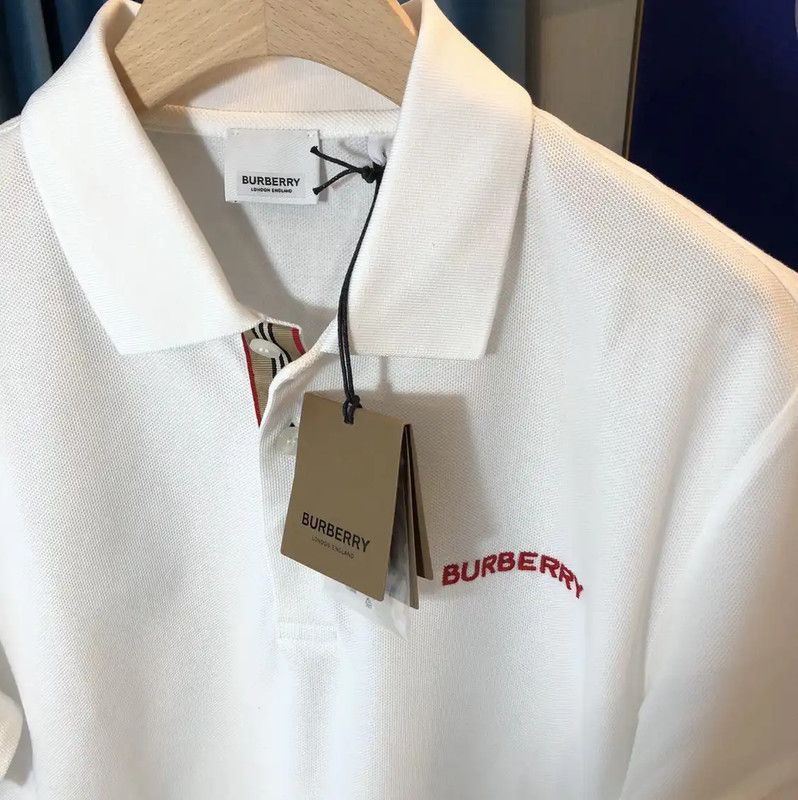 Burberry Burberry White Summer Logo Men's Polo Size US M / EU 48-50 / 2 - 7 Thumbnail