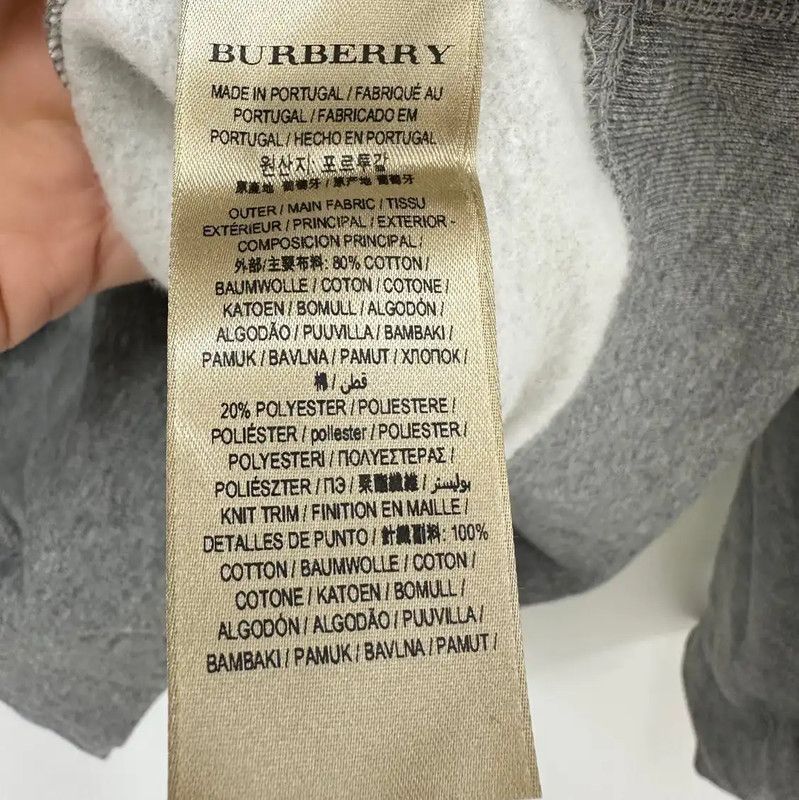 Burberry Burberry Gray Cotton Men's Hoodie Size US L / EU 52-54 / 3 - 5 Thumbnail