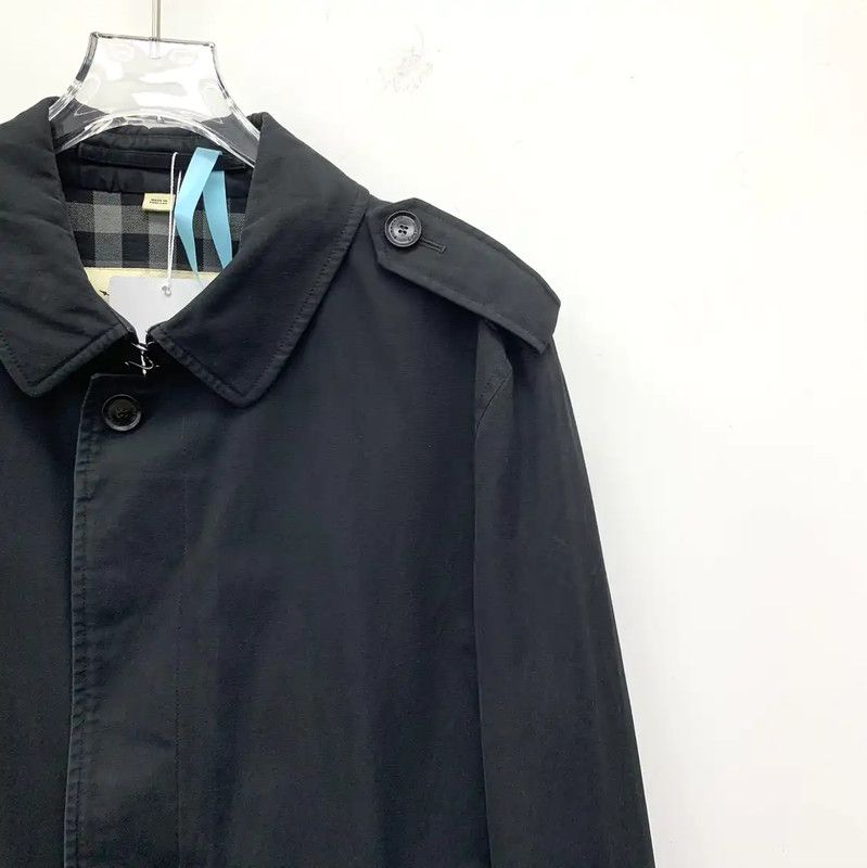 Burberry Burberry Black Cotton Men's Trench Coat Size US L / EU 52-54 / 3 - 3 Thumbnail