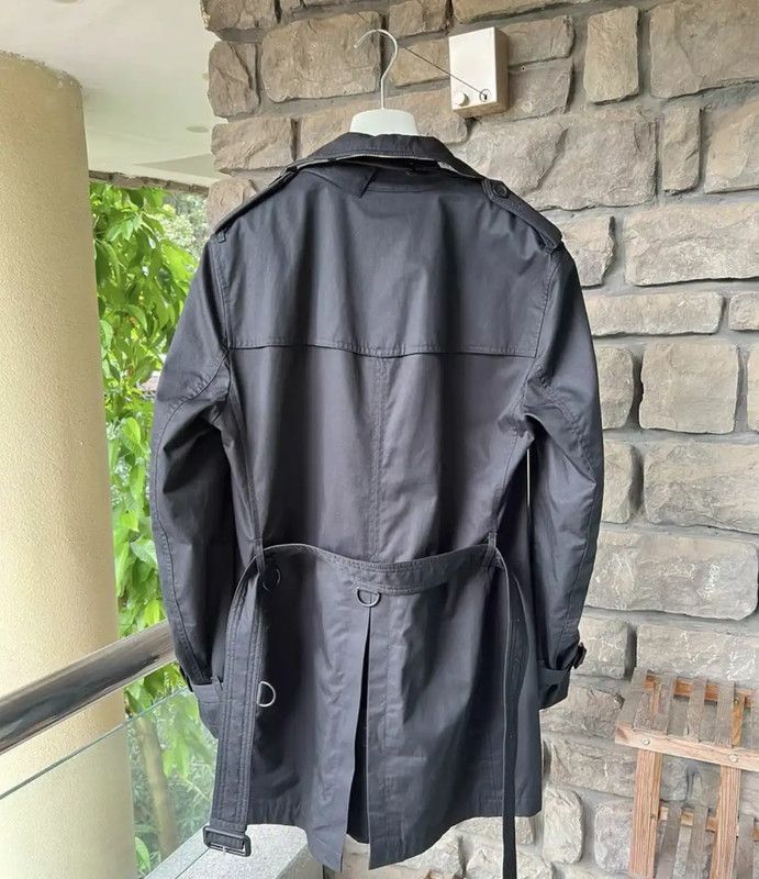 Burberry Burberry Black Cotton Men's Coat Size US M / EU 48-50 / 2 - 2 Thumbnail