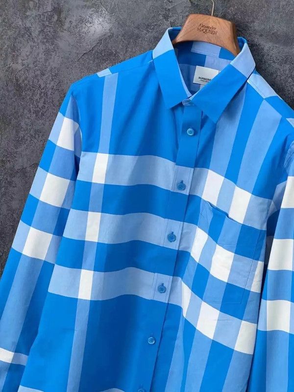 Burberry Burberry Blue Check Long Sleeve Shirt Size US S / EU 44-46 / 1 - 3 Thumbnail