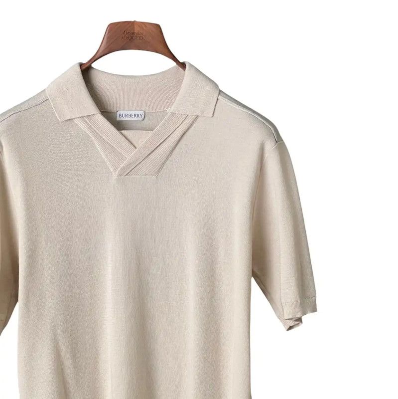 Burberry Summer White Wool Short Sleeve Polo