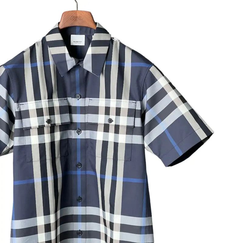 Burberry Burberry Short Sleeve Blue Checkered Shirt Size US XS / EU 42 / 0 - 3 Thumbnail