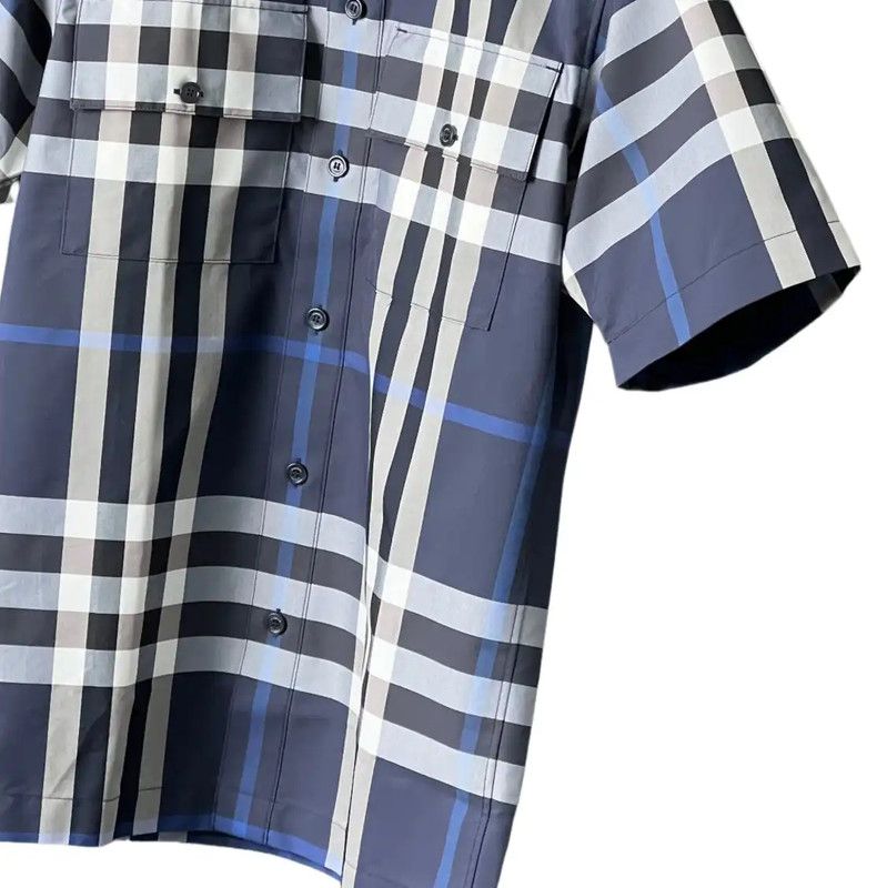 Burberry Burberry Short Sleeve Blue Checkered Shirt Size US XS / EU 42 / 0 - 4 Thumbnail