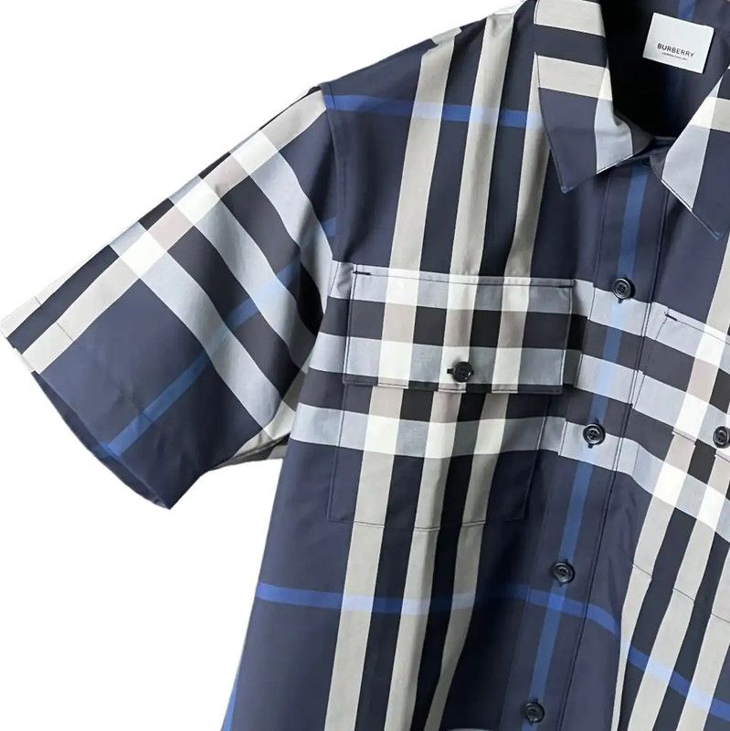 Burberry Burberry Short Sleeve Blue Checkered Shirt Size US XS / EU 42 / 0 - 5 Thumbnail