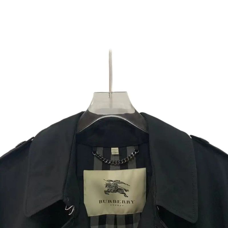 Burberry Burberry Men's Black Polyester Trench Coat Size US XL / EU 56 / 4 - 3 Thumbnail