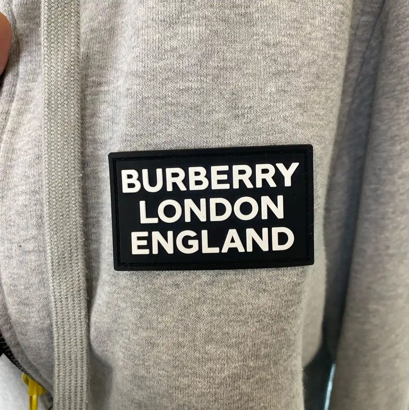 Burberry Burberry Gray Cotton Men's Hoodie Size US L / EU 52-54 / 3 - 3 Thumbnail