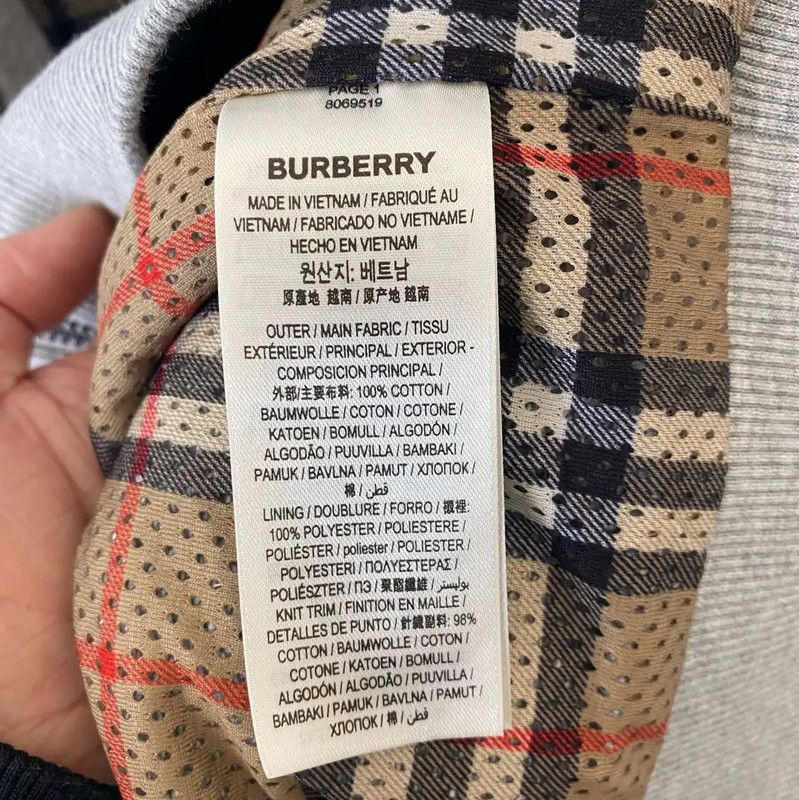 Burberry Burberry Gray Cotton Men's Hoodie Size US L / EU 52-54 / 3 - 6 Thumbnail