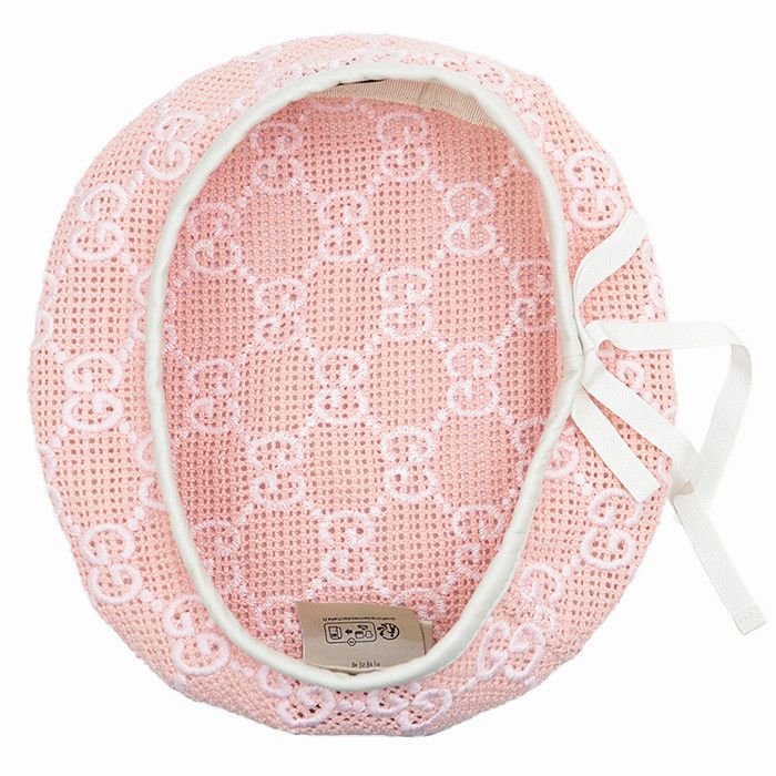 Gucci Gucci Gucci GG Monogram Embroidery Cotton Blend Beret Cotton Hats DUTY FREE for USA Size ONE SIZE - 8 Thumbnail