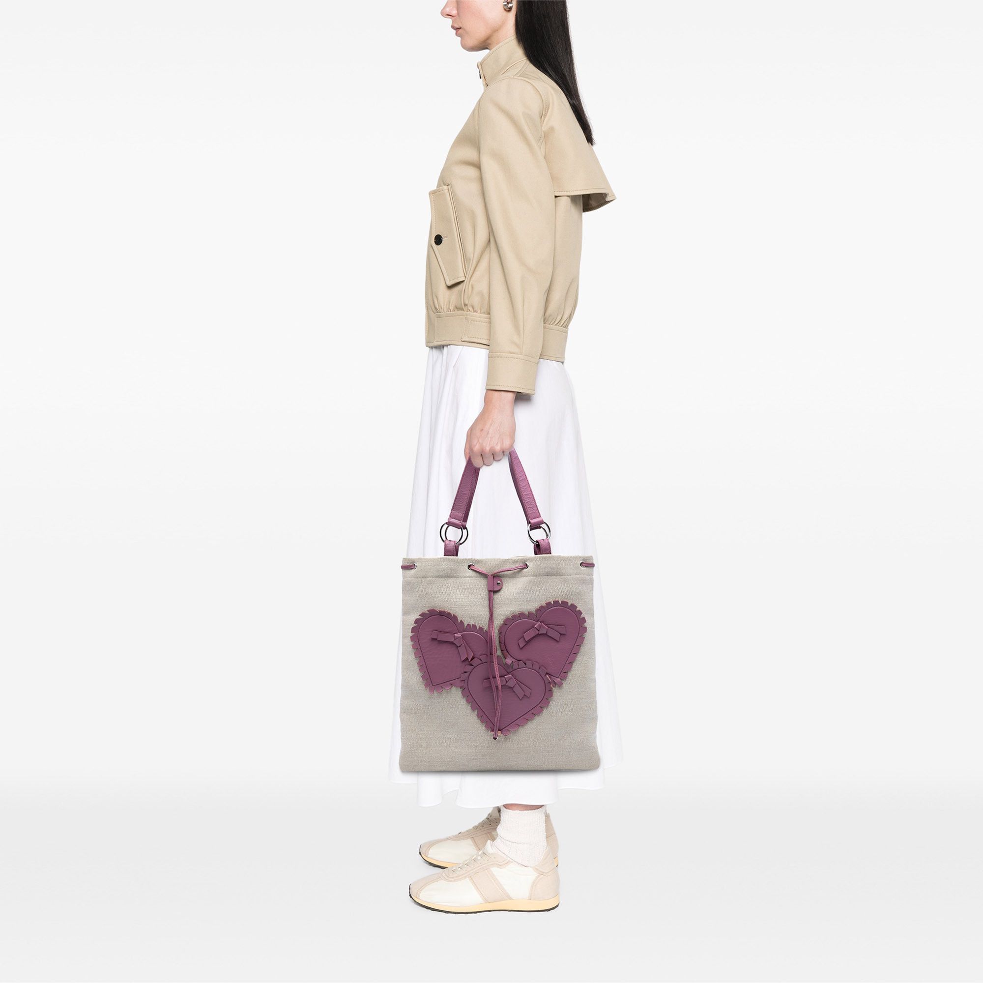 Yves Saint Laurent Yves Saint Laurent Canvas Fringed Heart Applique Tote Size ONE SIZE - 7 Thumbnail