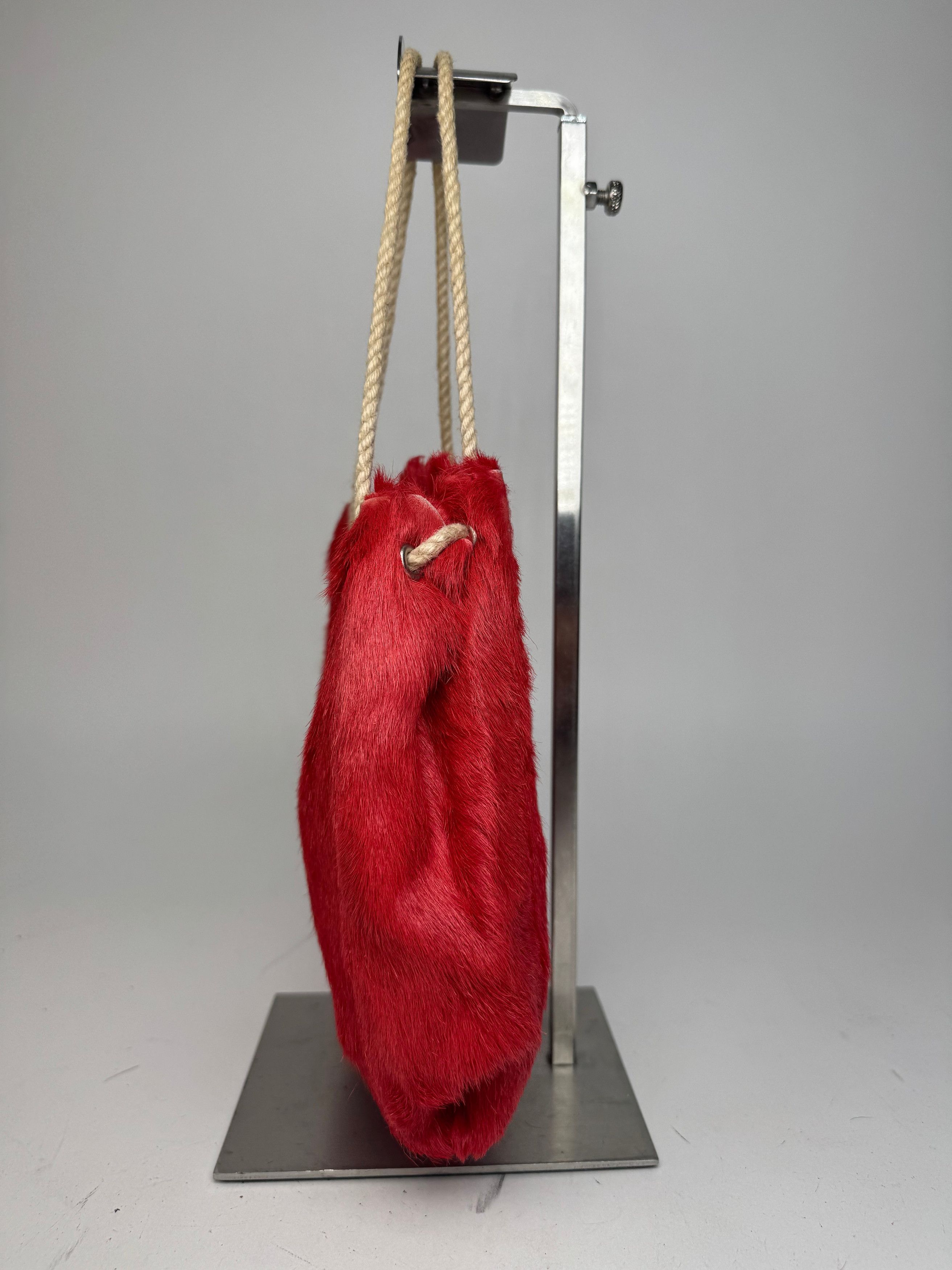 Marni Vintage Fur Tote Bag Red Size ONE SIZE - 7 Thumbnail