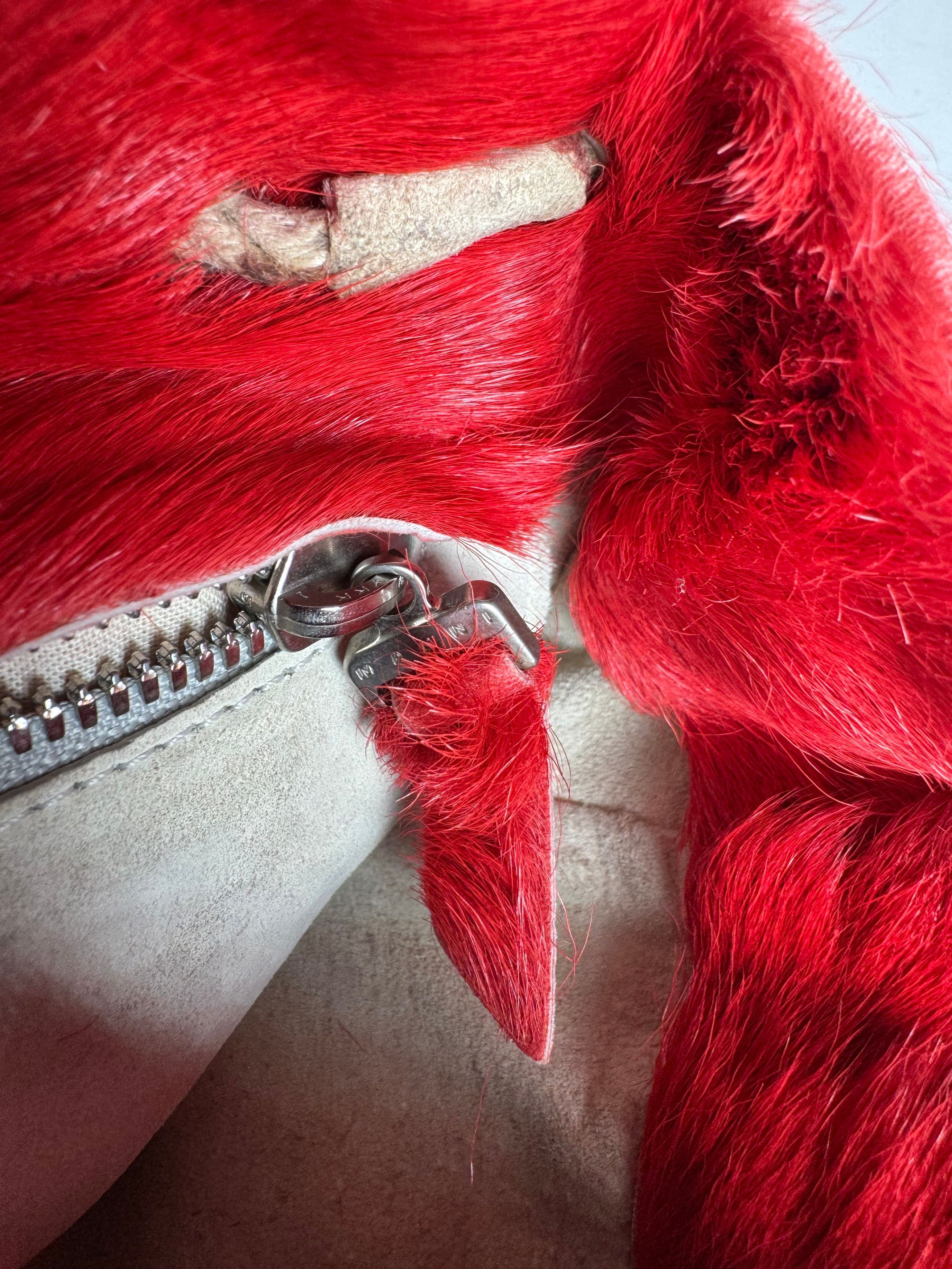 Marni Vintage Fur Tote Bag Red Size ONE SIZE - 2 Thumbnail