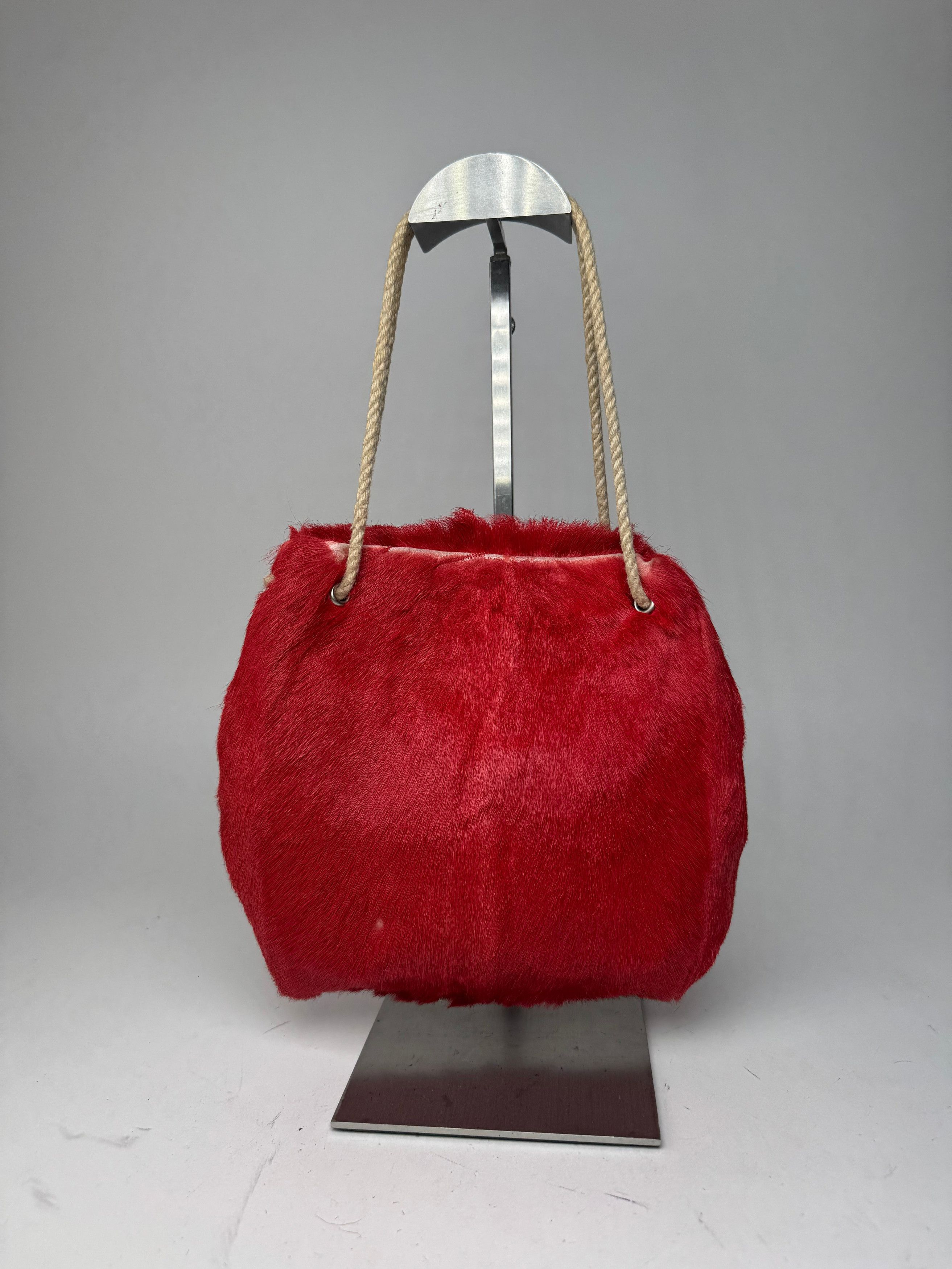 Marni Vintage Fur Tote Bag Red Size ONE SIZE - 14 Thumbnail