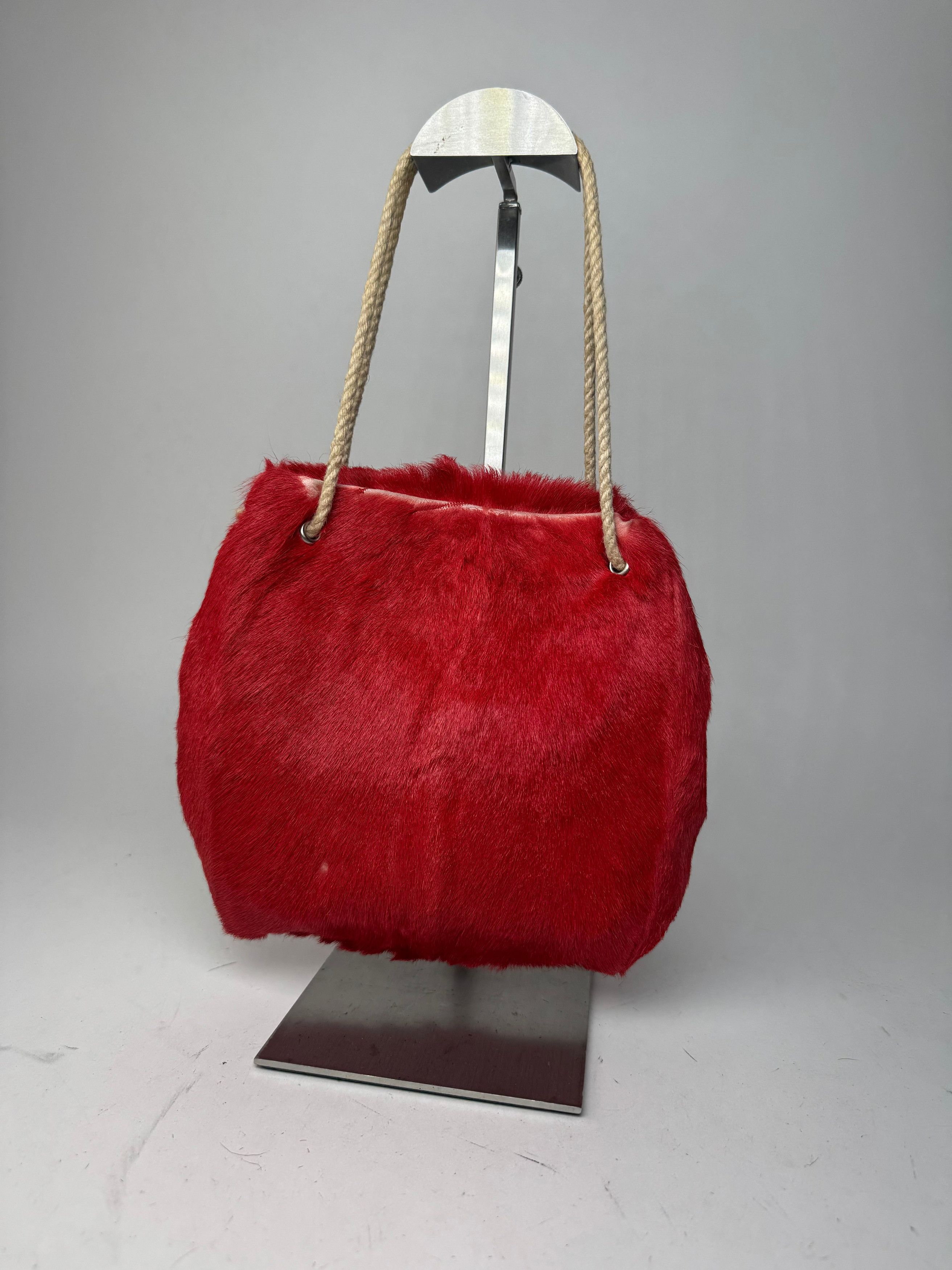 Marni Vintage Fur Tote Bag Red Size ONE SIZE - 10 Thumbnail