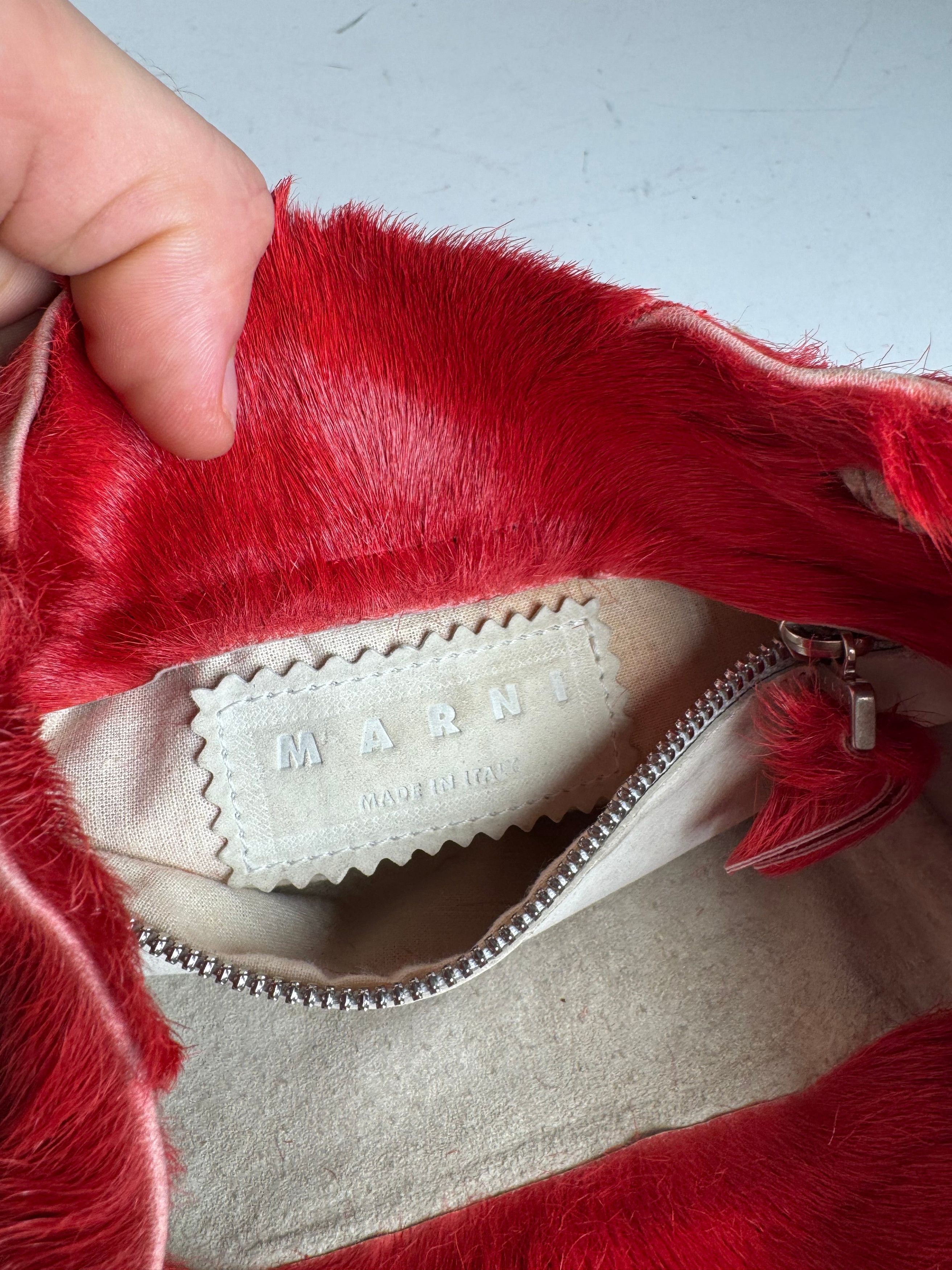 Marni Vintage Fur Tote Bag Red Size ONE SIZE - 4 Thumbnail