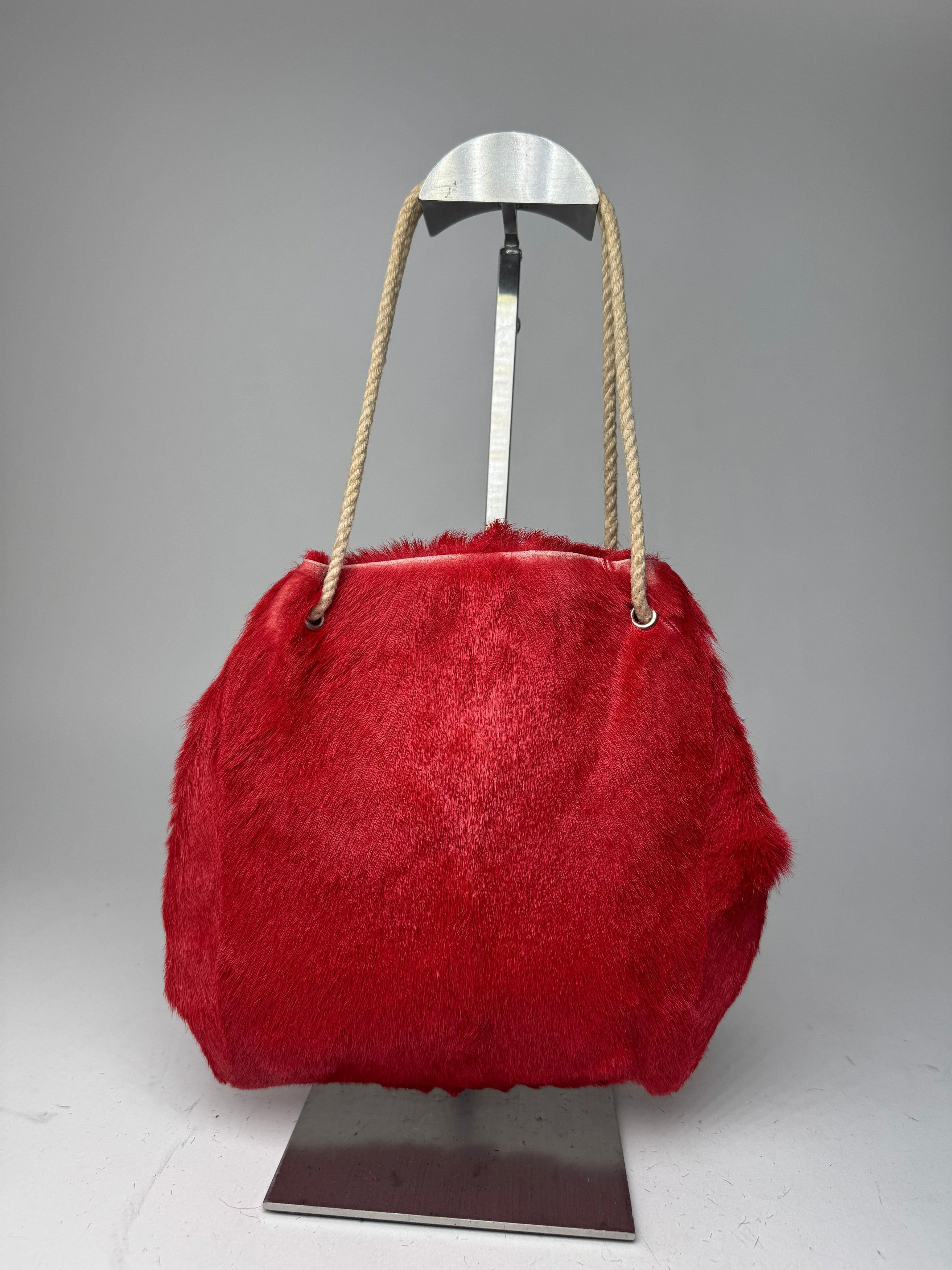Marni Vintage Fur Tote Bag Red Size ONE SIZE - 15 Thumbnail