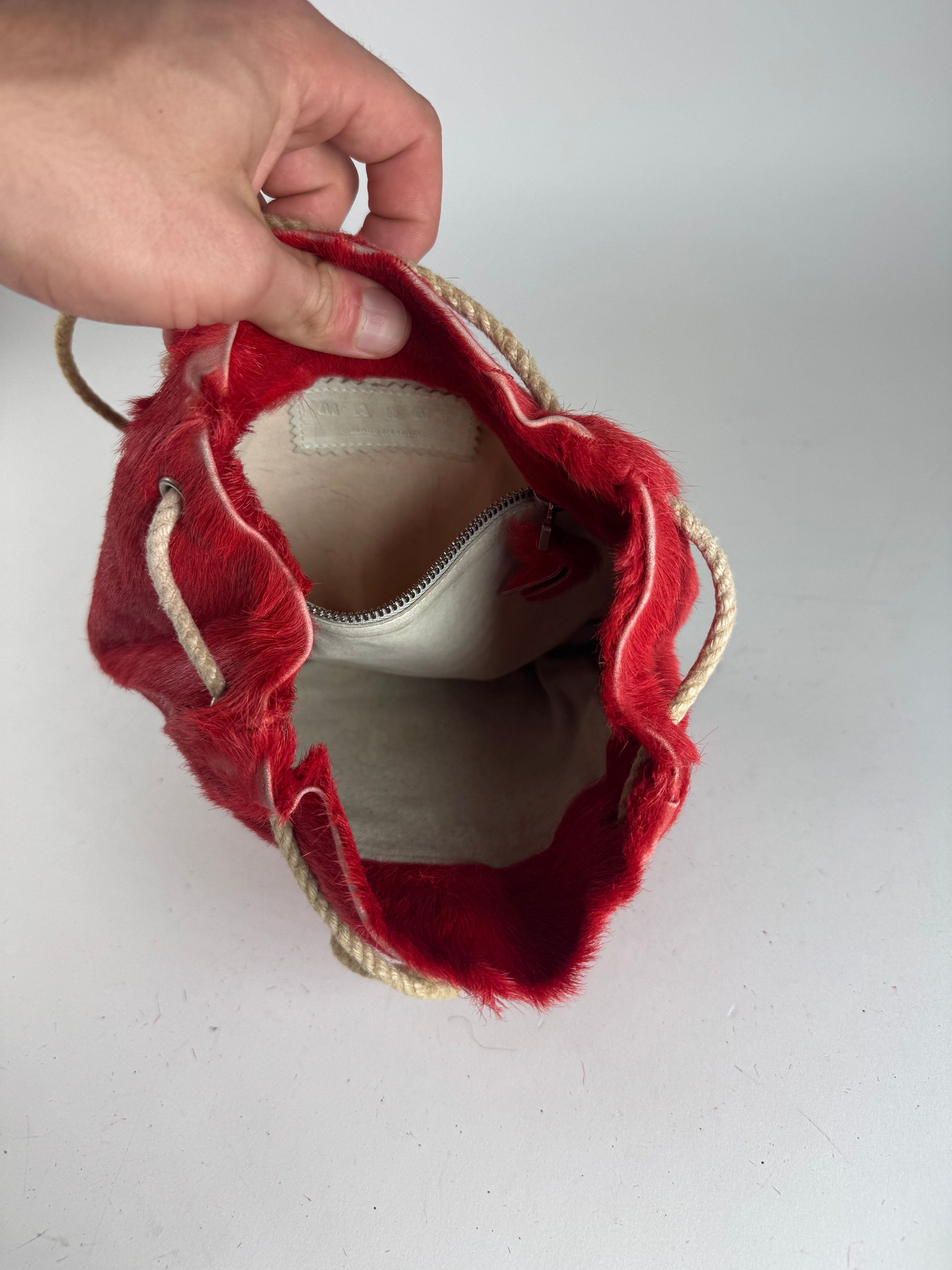 Marni Vintage Fur Tote Bag Red Size ONE SIZE - 5 Thumbnail