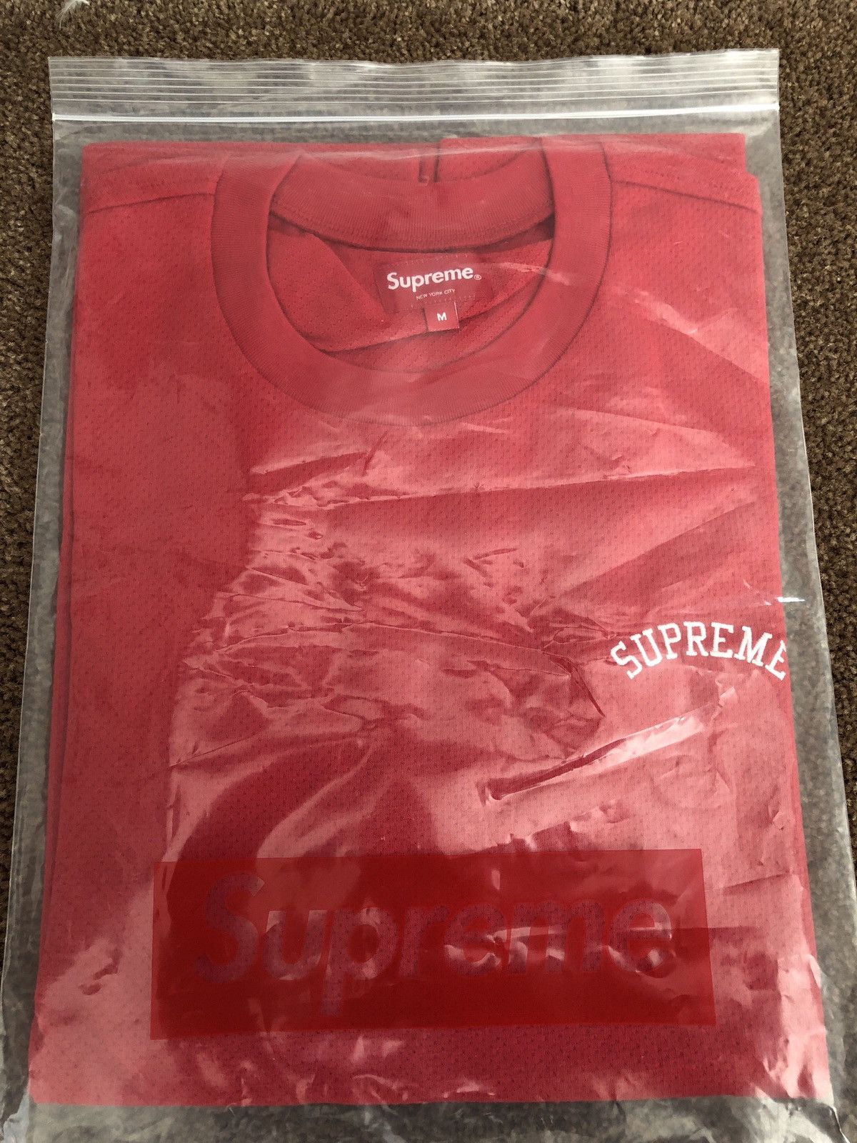 Supreme Supreme mesh arc logo tee red medium | Grailed