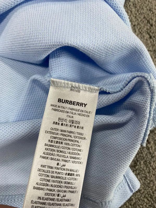 Burberry Burberry Men's Blue Cotton Polo Shirt Size US L / EU 52-54 / 3 - 3 Thumbnail