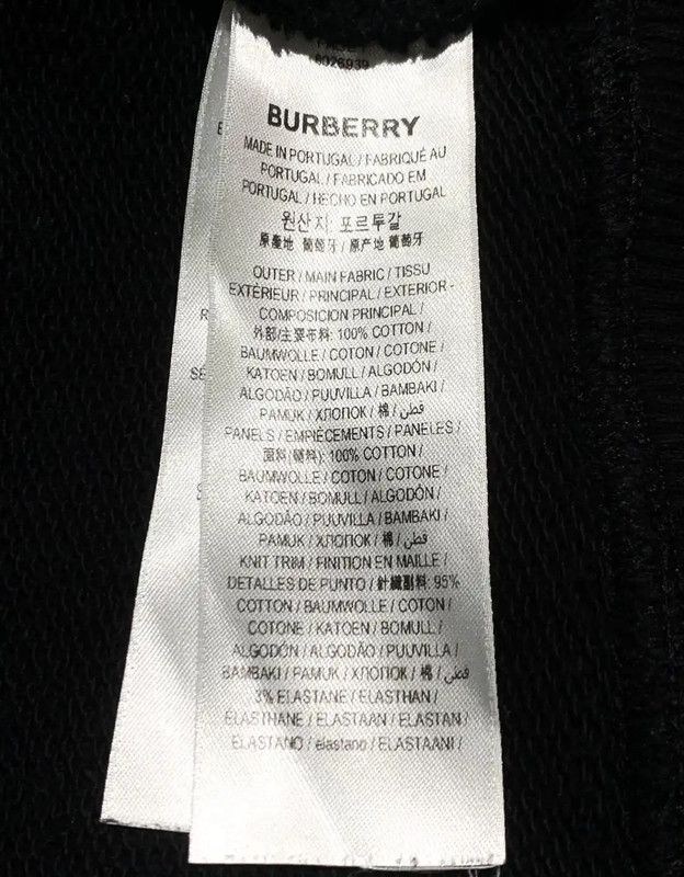 Burberry Burberry Black Cotton Men's Sweatshirt Size US L / EU 52-54 / 3 - 7 Thumbnail
