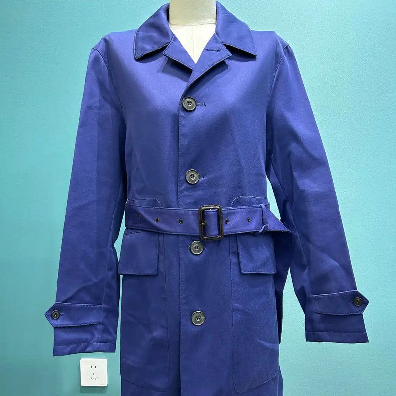Burberry Burberry Men's Blue Cotton Mid-Length Trench Coat Size US L / EU 52-54 / 3 - 8 Thumbnail
