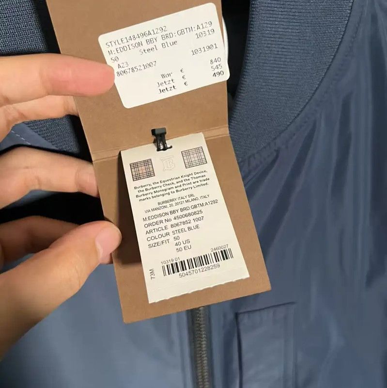 Burberry Burberry Men's Blue Cotton Jacket in XL Size Size US XL / EU 56 / 4 - 2 Thumbnail