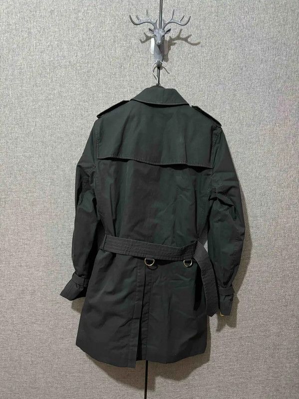 Burberry Burberry Black Leather Logo Embroidered Trench Coat Size US S / EU 44-46 / 1 - 2 Thumbnail