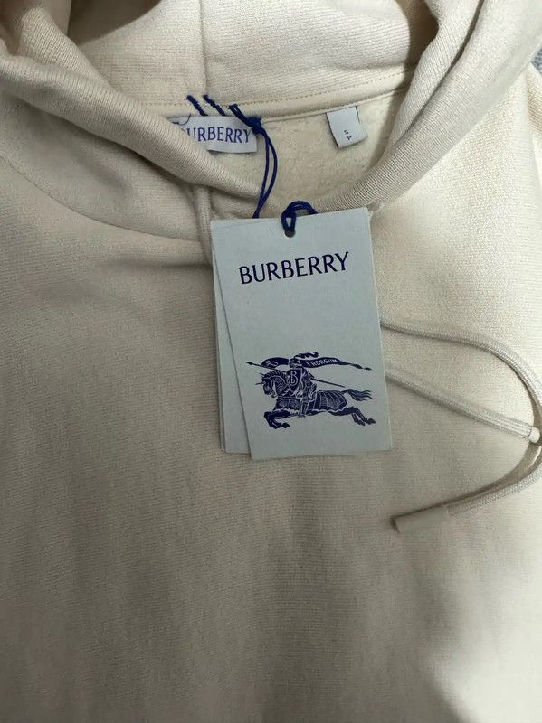 Burberry Burberry Men's Embroidered Logo Hoodie in Beige Size US S / EU 44-46 / 1 - 4 Thumbnail