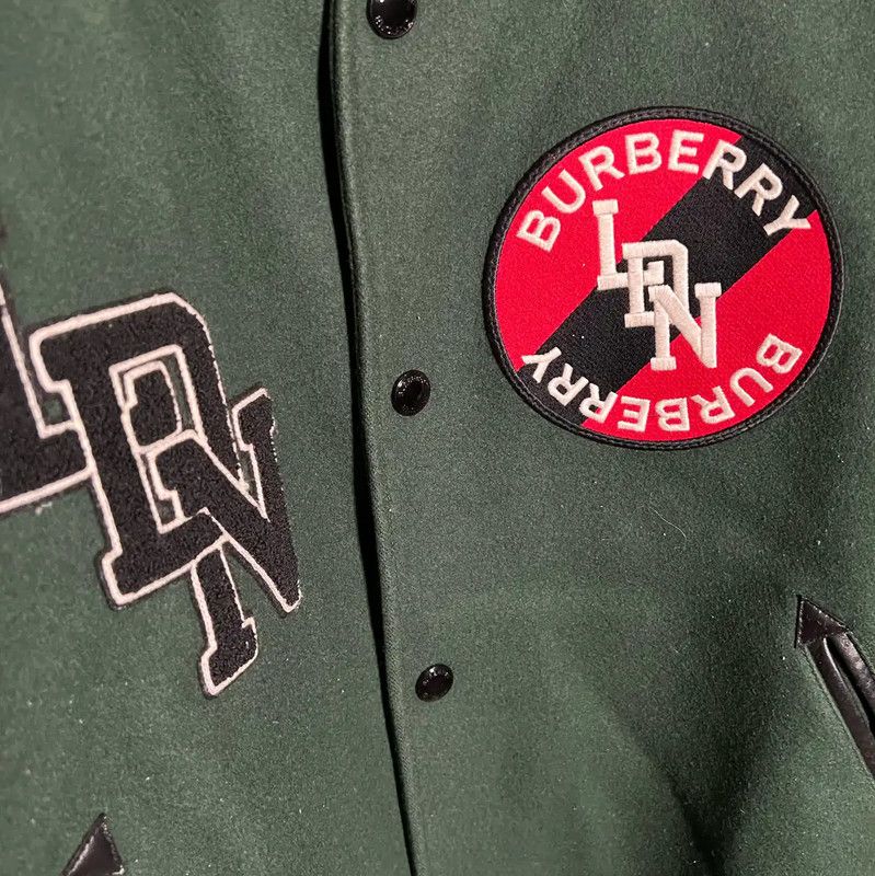 Burberry Burberry Green Cotton Men's Varsity Jacket Size US XXL / EU 58 / 5 - 3 Thumbnail