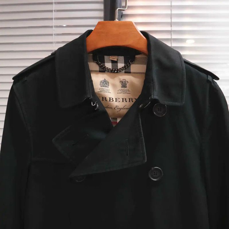 Burberry Burberry Black Cotton Men's Trench Coat Size US S / EU 44-46 / 1 - 2 Thumbnail