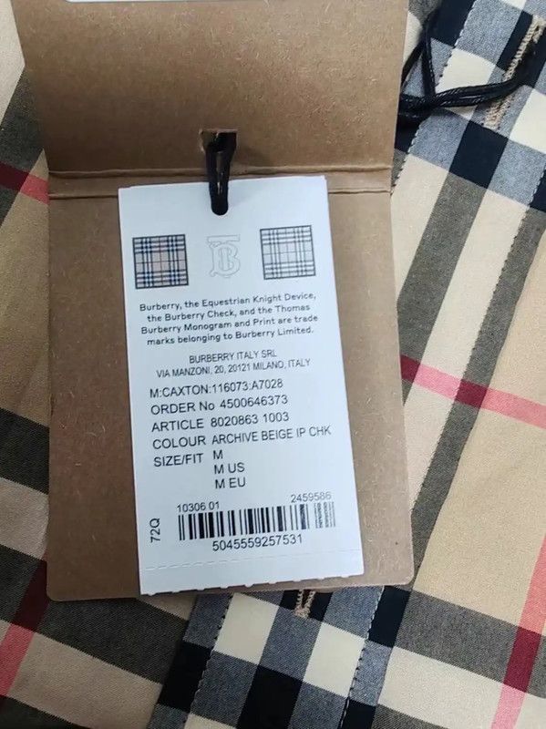 Burberry Burberry Khaki Long Sleeve Men's Shirt Size US L / EU 52-54 / 3 - 4 Thumbnail