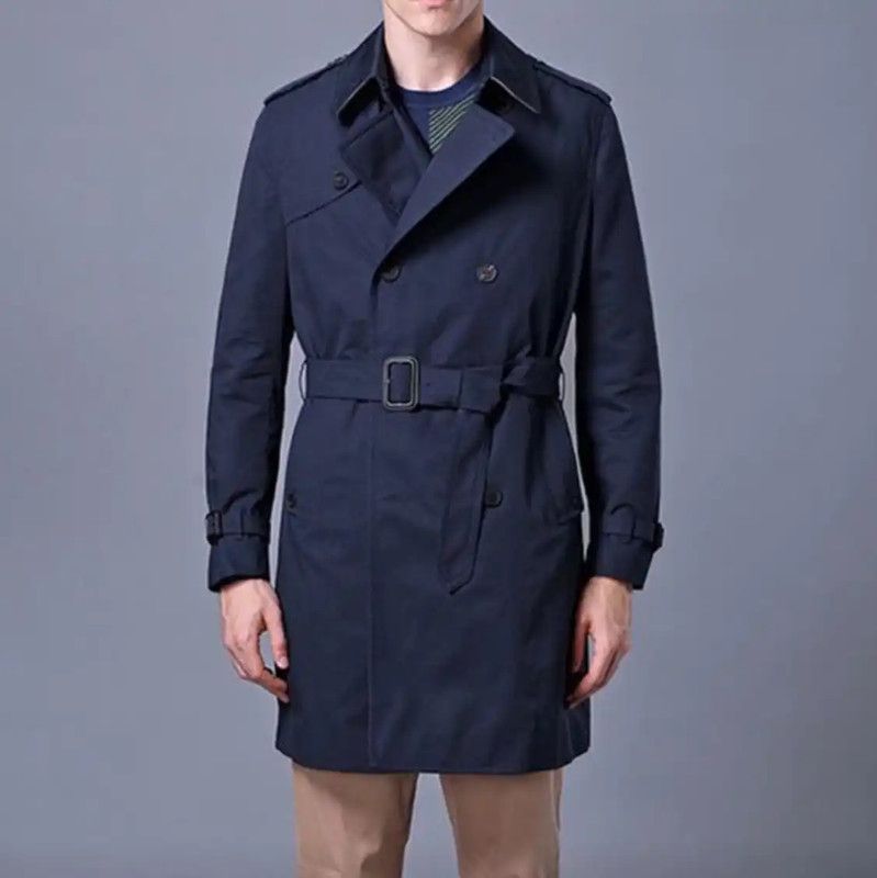 Burberry Burberry Navy Cotton Men's Coat Size US S / EU 44-46 / 1 - 7 Thumbnail