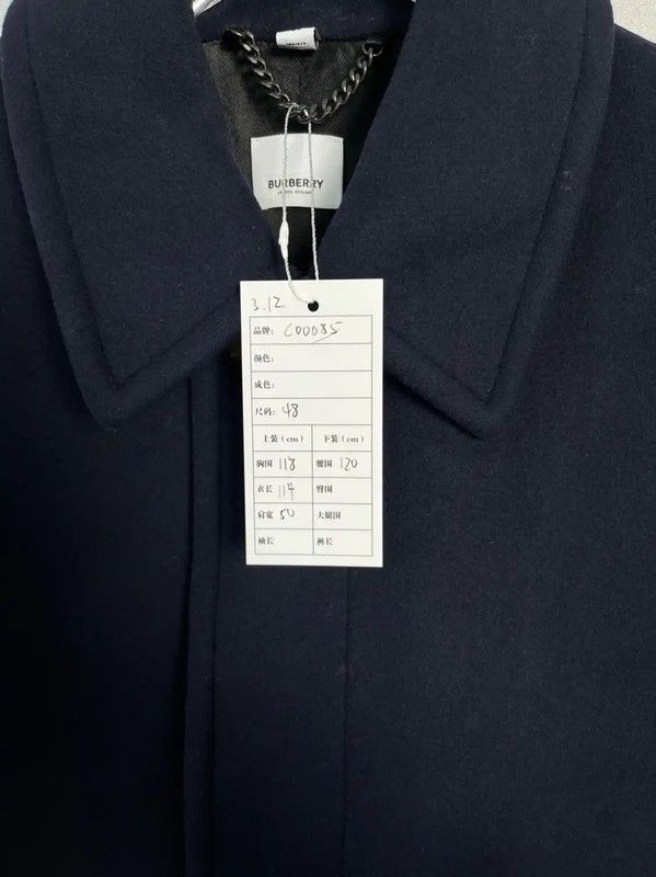 Burberry Burberry Navy Cotton Long Coat for Men Size US M / EU 48-50 / 2 - 8 Thumbnail