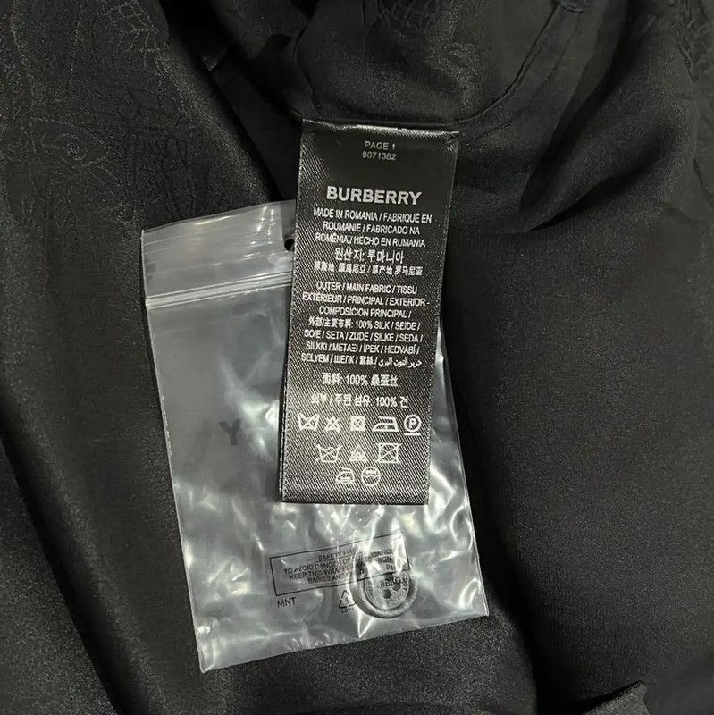 Burberry Burberry Men's Black Silk Short Sleeve Shirt Size US XXL / EU 58 / 5 - 7 Thumbnail