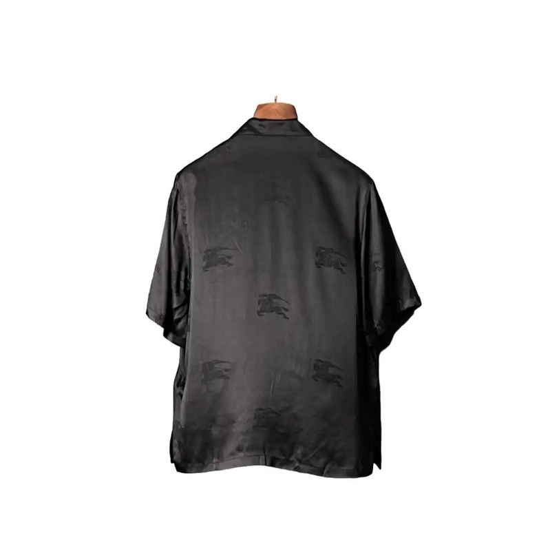 Burberry Burberry Men's Black Silk Short Sleeve Shirt Size US XXL / EU 58 / 5 - 2 Thumbnail