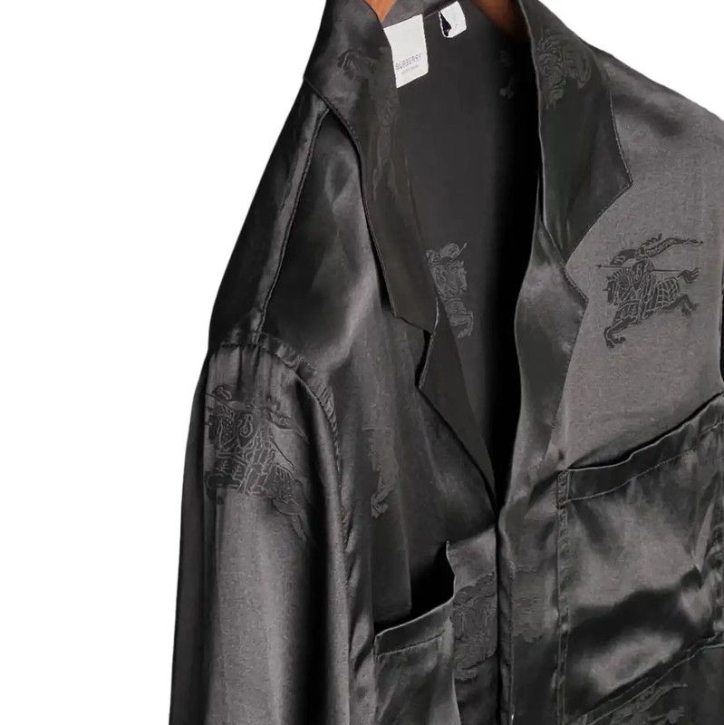 Burberry Burberry Men's Black Silk Short Sleeve Shirt Size US XXL / EU 58 / 5 - 5 Thumbnail